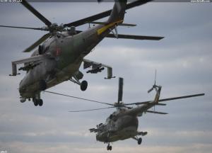 Mi-24V+Mi-17M vzlet