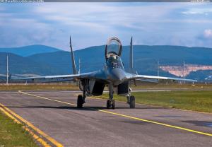 MiG-29 po prílete v sobotu ráno na statiku