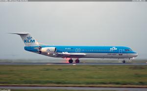 KLM Fokker 100 arriving @ Amsterdam