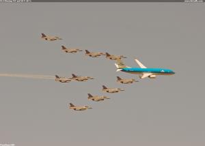 KLM Boeing 737 and 10 F-16's